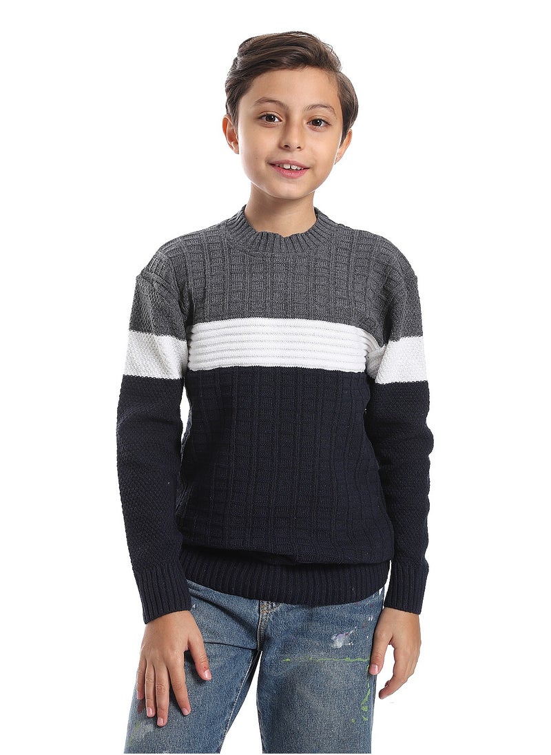Caesar - Wool Boys Pullover With Multi Design - Image 1