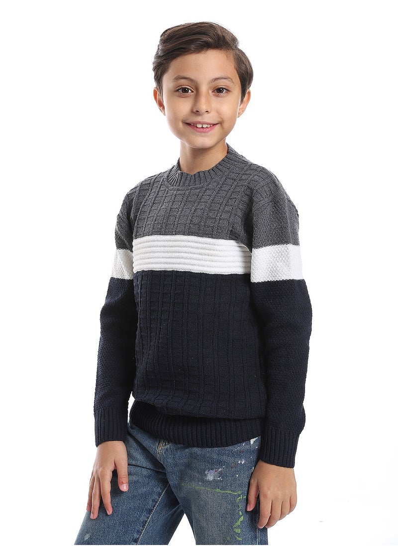 Caesar - Wool Boys Pullover With Multi Design - Image 1
