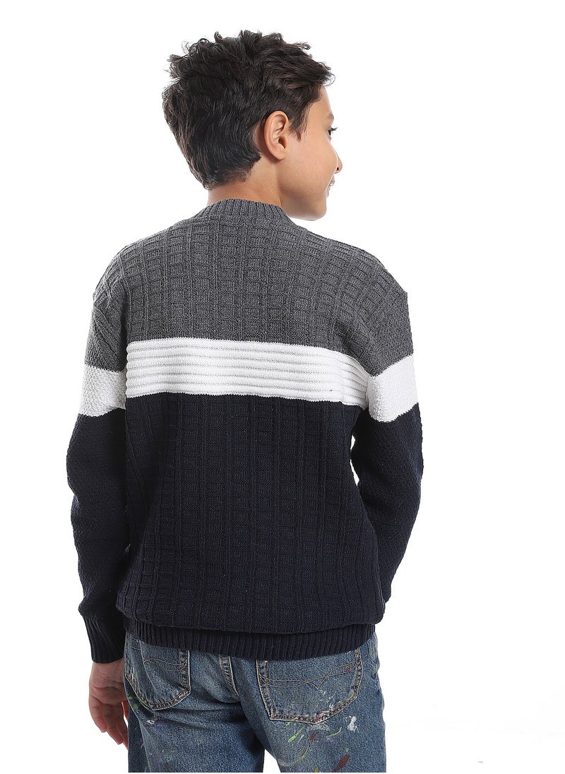 Caesar - Wool Boys Pullover With Multi Design - Image 1