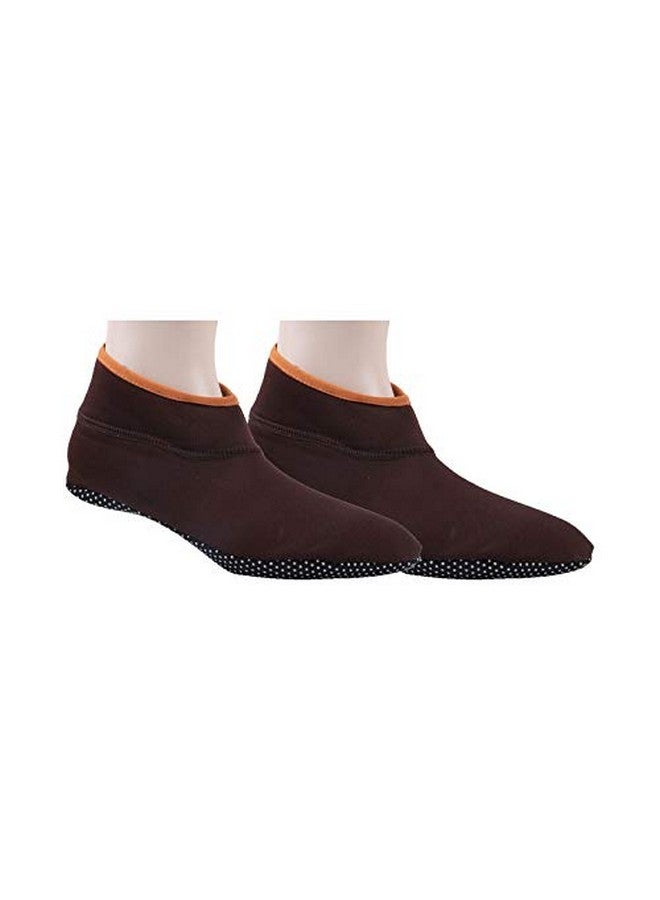 Footmate (Set Of 2 Pairs Unisex Diabetic Anti-Skid Slipper Socks | Silicone Grip In Bottom | Ideal For Diabetic Men & Women Casual- Socks For Office And Home - (Brown Color) (X-Large Size) - Image 1