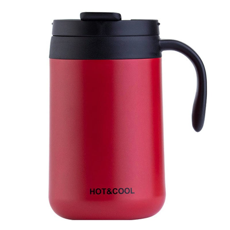 pepplo® Stainless Steel Coffee Mug Cup with Handle, Double Wall Vacuum Travel Mug, Tumbler Cup with Flip Lid, (Red, 500ML) - Image 4