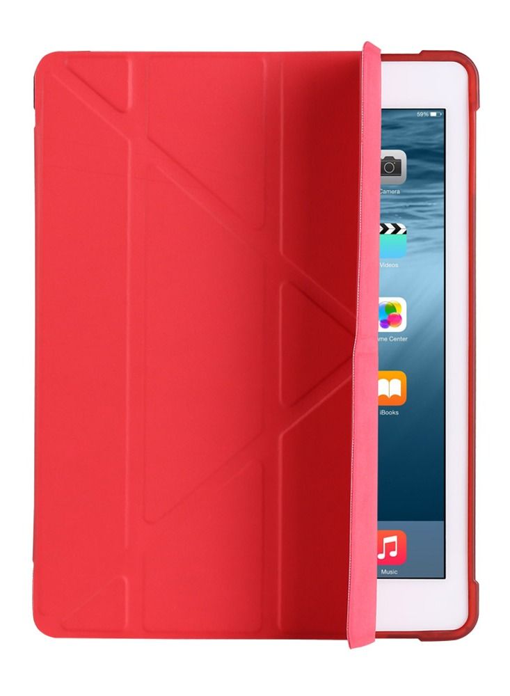حافظة آيباد حمراء مع فتحة للقلم