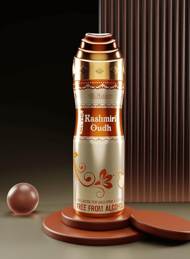 أل نواعم مزيل العرق عود كشميري خالي من الكحول من النعيم للرجال والنساء - 200 مل | بخاخ للجسم يدوم طويلاً - Image 3