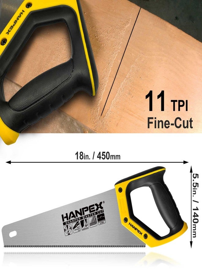 Hanpex 14" Pro Hand Saw, 11 TPI Fine-Cut Handsaw - Sharp Manual Saw Idea for Cutting Wood, Sawing, Gardening, Trimming, Plastic Pipe, Drywall - Image 5