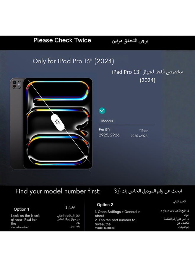 اي اس ار ESR كيبورد آيباد إير 13 إنش (M3/M2, 2025/2024) وآيباد برو 12.9 إنش، حامل عائم سهل التركيب (Cantilever)، لوحة تتبع دقيقة متعددة اللمس، أسود - Image 2