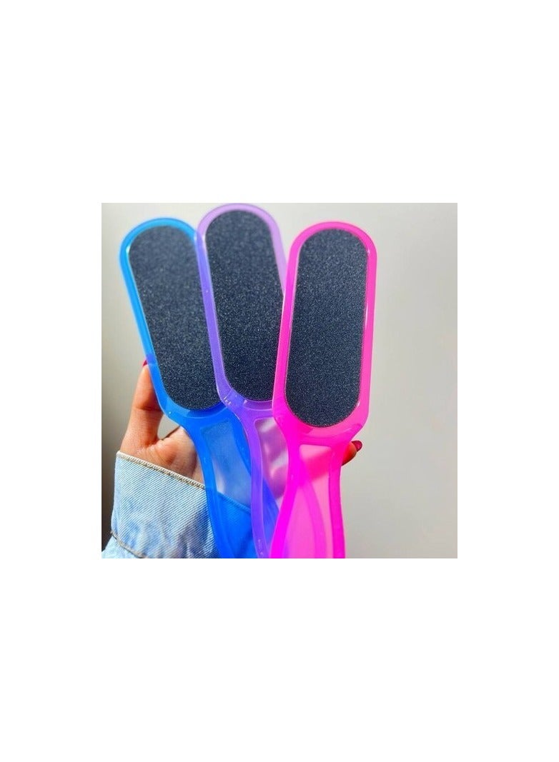 Double Sided Foot File Dead Skin Remover Foot Scraper Pedicure Tool with Plastic Handle - Image 5