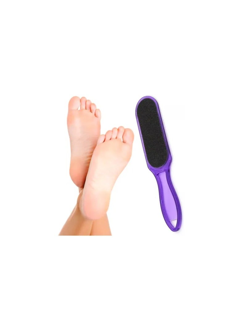 Double Sided Foot File Dead Skin Remover Foot Scraper Pedicure Tool with Plastic Handle - Image 2