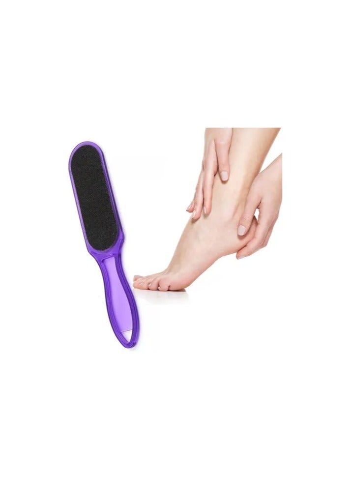 Double Sided Foot File Dead Skin Remover Foot Scraper Pedicure Tool with Plastic Handle - Image 3