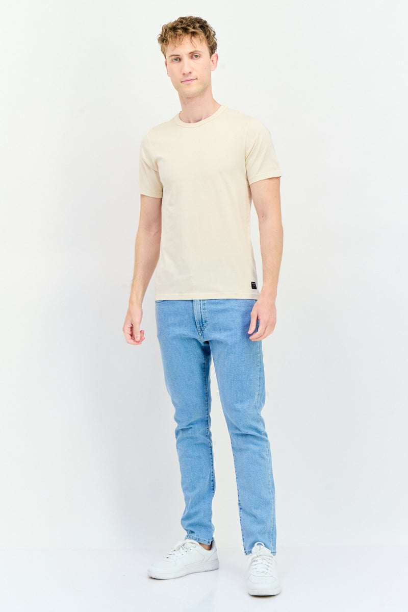 DOCKERS Men Crew Neck Short Sleeve Plain Outdoor T-shirt, Beige - Image 2