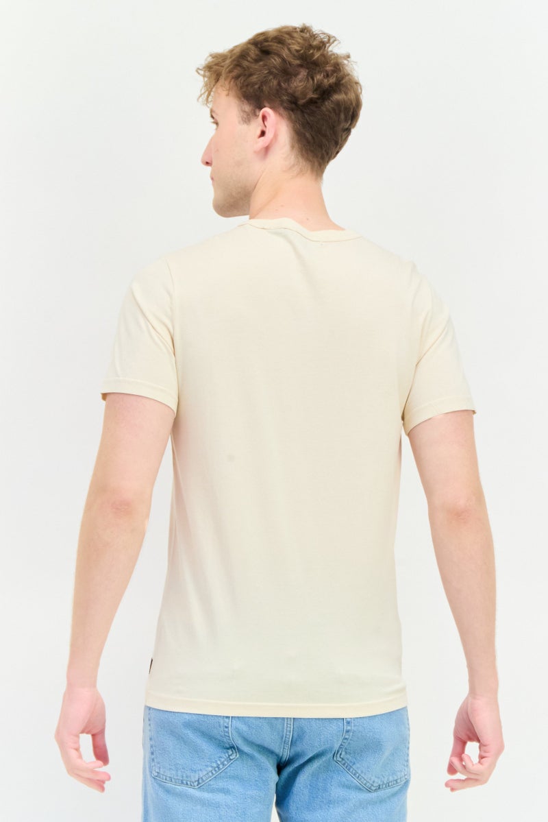 DOCKERS Men Crew Neck Short Sleeve Plain Outdoor T-shirt, Beige - Image 4