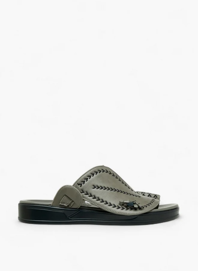 ال بي ال من شو اكسبرس Embroidered Slip-On Arabic Sandals with Toe Loop