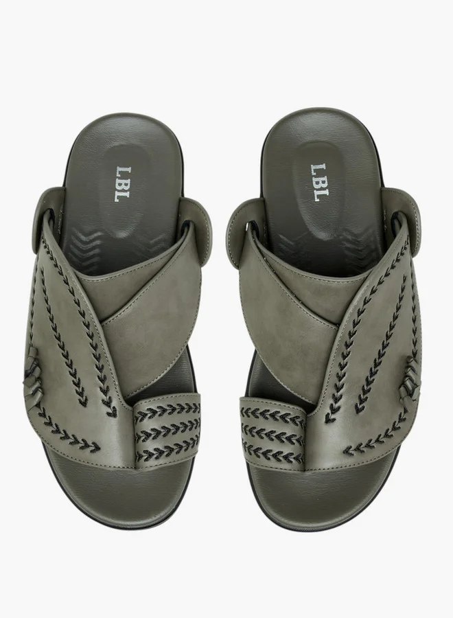LBL by Shoexpress Embroidered Slip-On Arabic Sandals with Toe Loop
