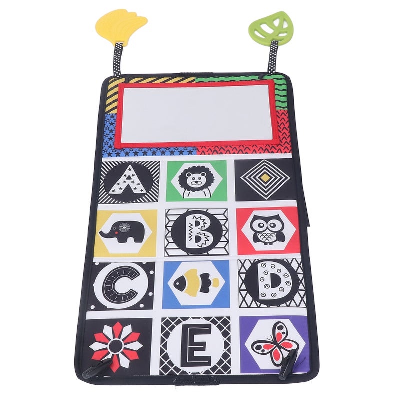 Baby Mirror Book Toy Foldable Visual Training Infant Mirror Cloth Book with Teether Pendant for Car Animal Type - Image 4