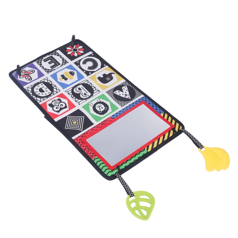 Baby Mirror Book Toy Foldable Visual Training Infant Mirror Cloth Book with Teether Pendant for Car Animal Type - Image 5