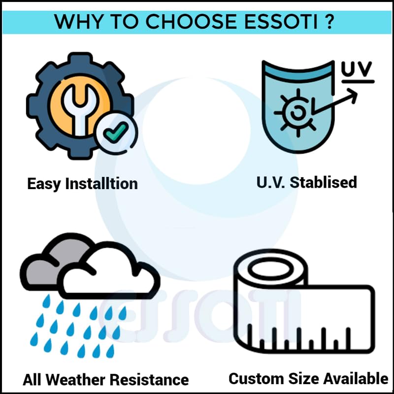 Essoti UV Stabilized Anti Bird Net Pigeon Net (9 X 13ft)-25mm Hole Size with Attached Corner Ropes & Installation Kit/Size- (9 X 13 FT), White - Image 4