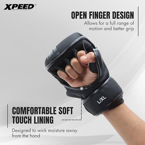 Xpeed Premium Matt PU Sparring MMA Gloves || Soft and Comfortable || Mixed Martial Arts Gloves (Pair of 1) (S/M) - Image 5