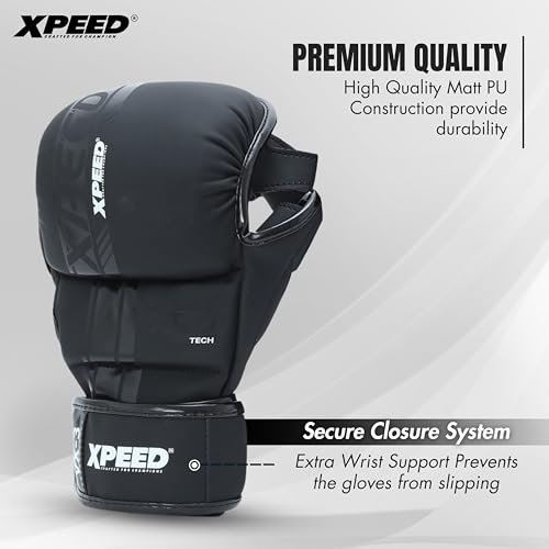 Xpeed Premium Matt PU Sparring MMA Gloves || Soft and Comfortable || Mixed Martial Arts Gloves (Pair of 1) (S/M) - Image 3