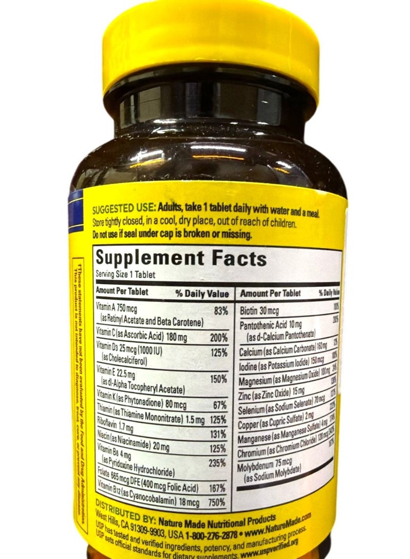 Nature Made Multivitamin For Him with No Iron, Men's Daily Nutritional Support, 90 Tablets, 90 Day Supply - Image 2