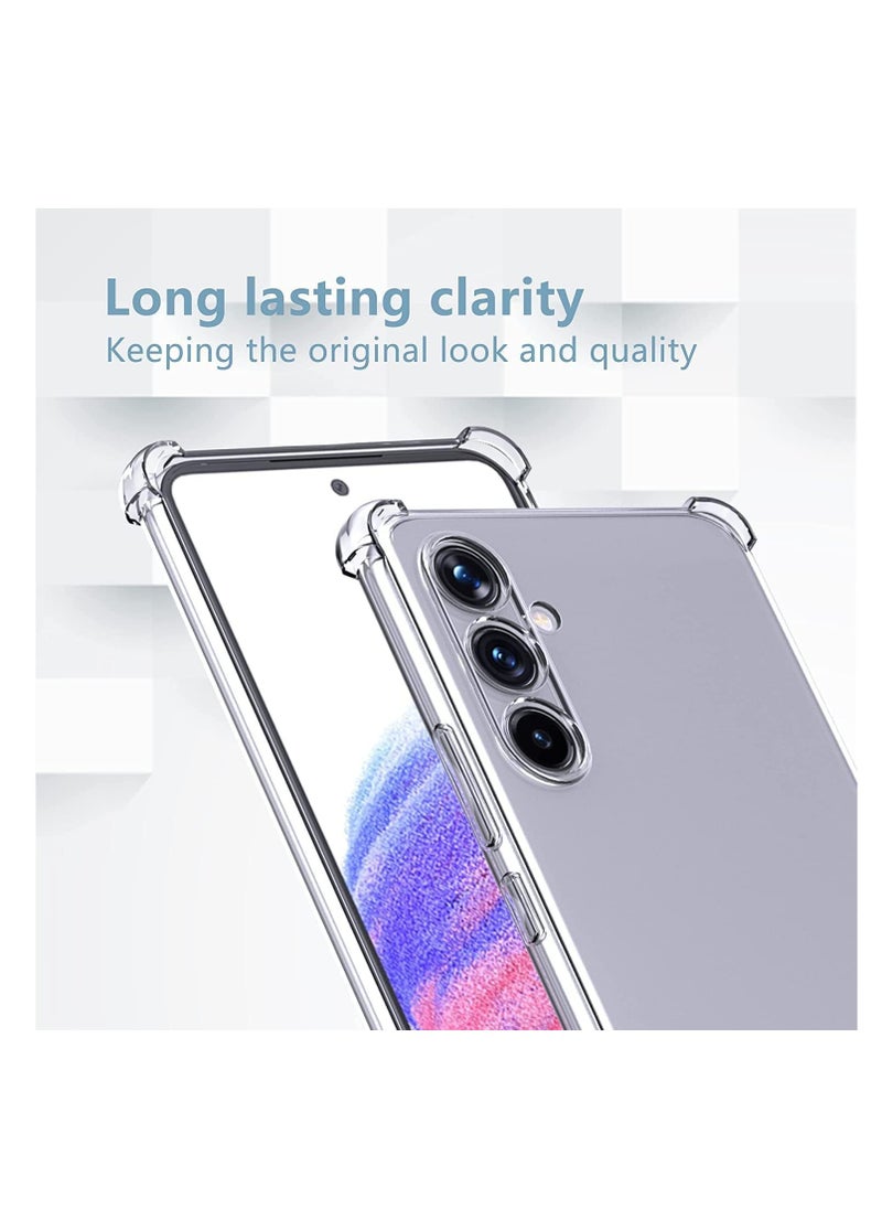 Generic - Case Compatible with Samsung Galaxy A54 5G, Cover Silicone Transparent TPU Gorilla Anti-shock Protector Camera Shockproof Corners with 5D Screen Protector - Clear - Image 1