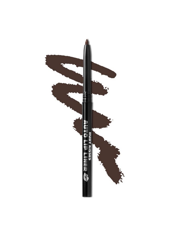 روبي كيسيز قلم تحديد الشفاه التلقائي، يدوم طويلاً ولا يتلاشى، تطبيق سلس، غير متموج مع لون غني، لا يحتاج إلى مبراة، مثالي لمظهر الشفاه الممتلئة (بني غامق) - Image 1