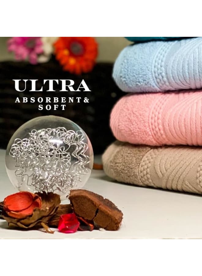 Premium Egyptian Cotton Towel Set (4 Pieces) – Super Absorbent, Soft & Quick Dry, for Bathroom, Hands, Face, Multi Color, Size 50 * 100 cm2 (Caffe, Lubna, Rose, Genzari) - Image 4
