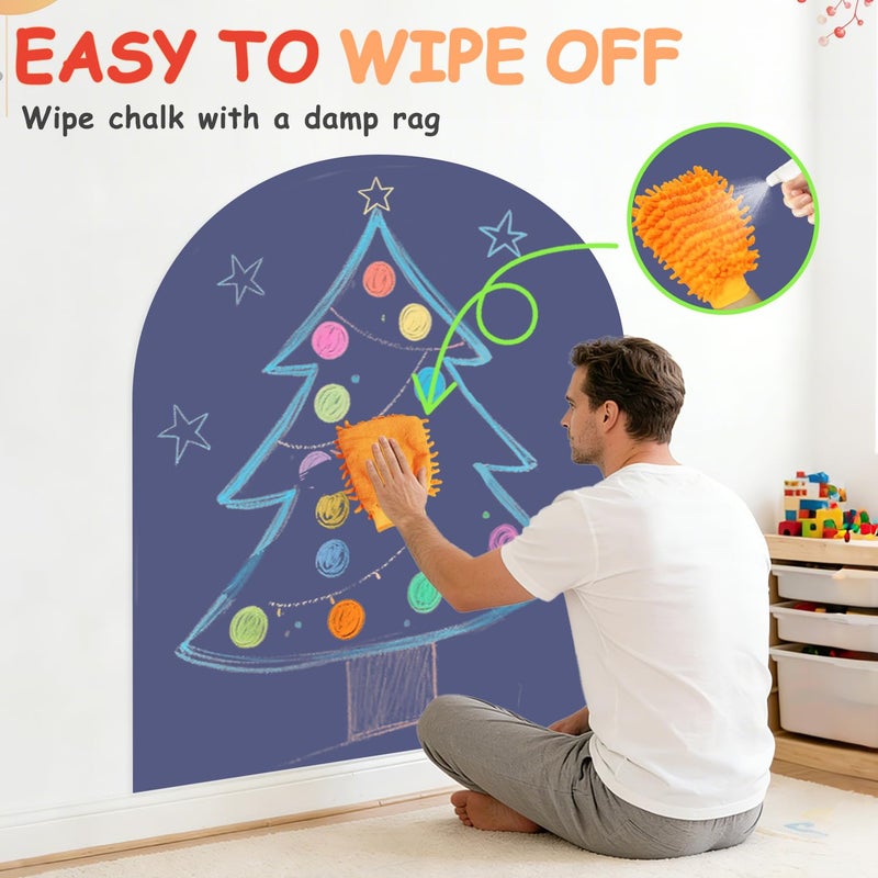 OMKSIH Arch Magnetic Wall Decal 40x32 Inches Magnetic Chalk Board Sticker Magnet Chalkboard for Wall Peel and Stick Self Adhesive Blackboard Multifunctional for Playroom Home Office - Image 4