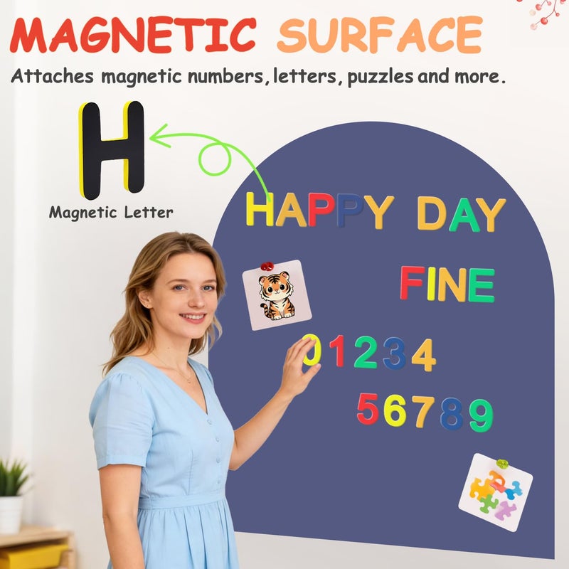 OMKSIH Arch Magnetic Wall Decal 40x32 Inches Magnetic Chalk Board Sticker Magnet Chalkboard for Wall Peel and Stick Self Adhesive Blackboard Multifunctional for Playroom Home Office - Image 3