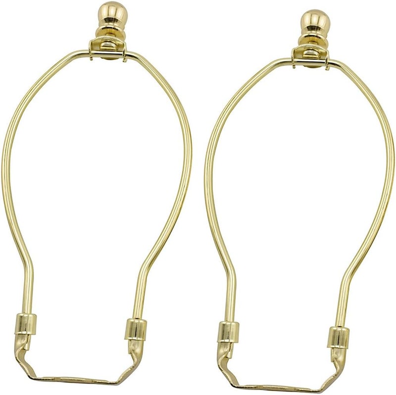 MARRTEUM 10-Inch Lamp Shade Harp Holder Fitter with Ball Finial Knob and Saddle Base [2set Gold] - Image 1