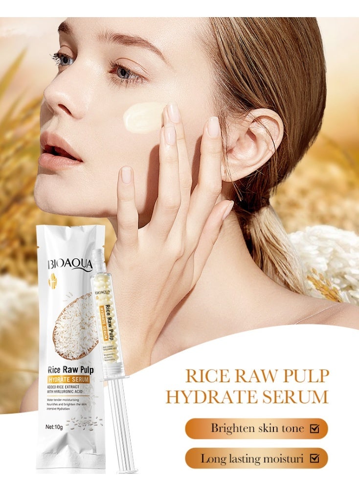 BIOAOUA Rice Raw Pulp Spreadable Hydrating Essence, Skin Rejuvenating Essence 10g*5 - Image 4