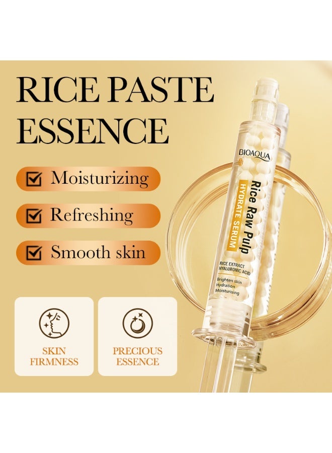 BIOAOUA Rice Raw Pulp Spreadable Hydrating Essence, Skin Rejuvenating Essence 10g*5 - Image 2