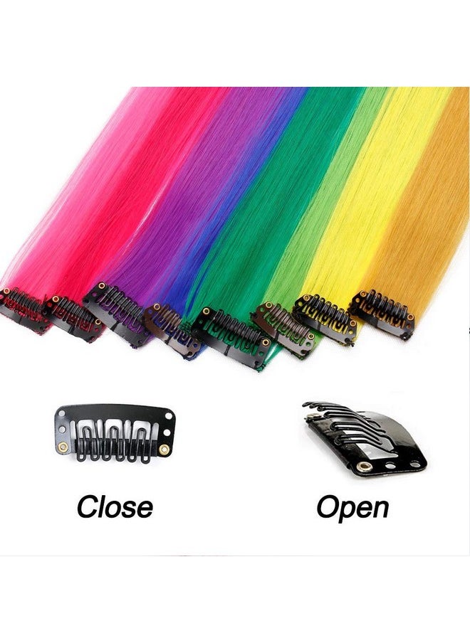 HH FASHION 26 Pack Colored Party Highlights Clip in Hair Extensions for Girls 20 inches Multi-colors Straight Hair Synthetic Hairpieces In The Party(13colored)  - Image 5