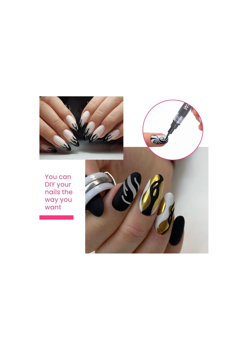 EELHOE Nail Polish Pens 4Pcs Vibrant Colors Smudge Pen For Nail Waterproof Nail Polish Pen For Nail Art DIY Drawing - Image 2