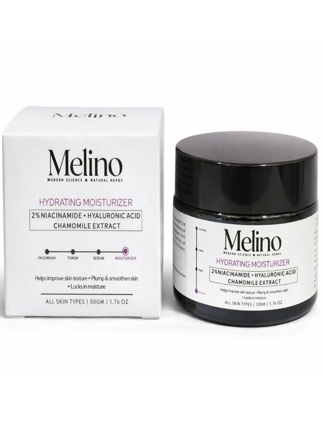 Melino Niacinamide & Hyaluronic acid Hydrating Face Moisturizer with Chamomile extract ( Non-Greasy, Fast- Absorbing Formula) | 24 hours long lasting Hydration | Oil free non sticky light water gel | Daily use | Skin Brightening & Barrier Support Moisturizer | All Skin Types - Dry, Sensitive, Oily and Combination | Suitable for Acne- prone Skin | For Men & Women | 50g - Image 1