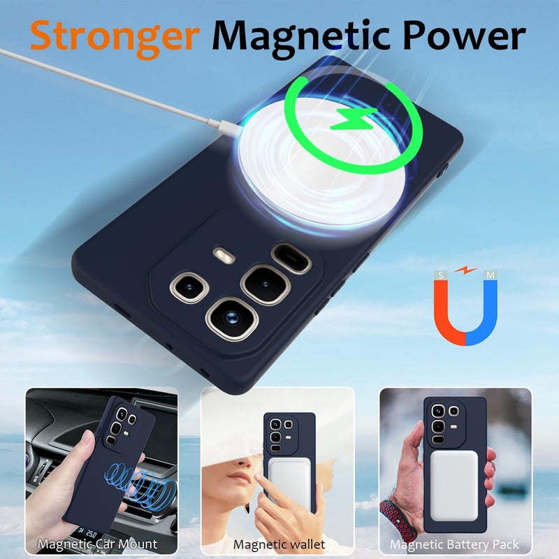 erorex For Infinix Note 50 Pro+ Shockproof Silicone Magsafe Phone Case(Navy Blue) - Image 3