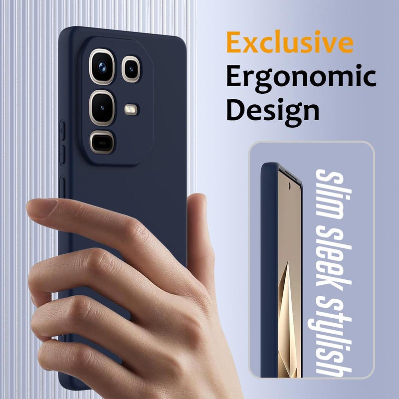 erorex For Infinix Note 50 Pro+ Shockproof Silicone Magsafe Phone Case(Navy Blue) - Image 4