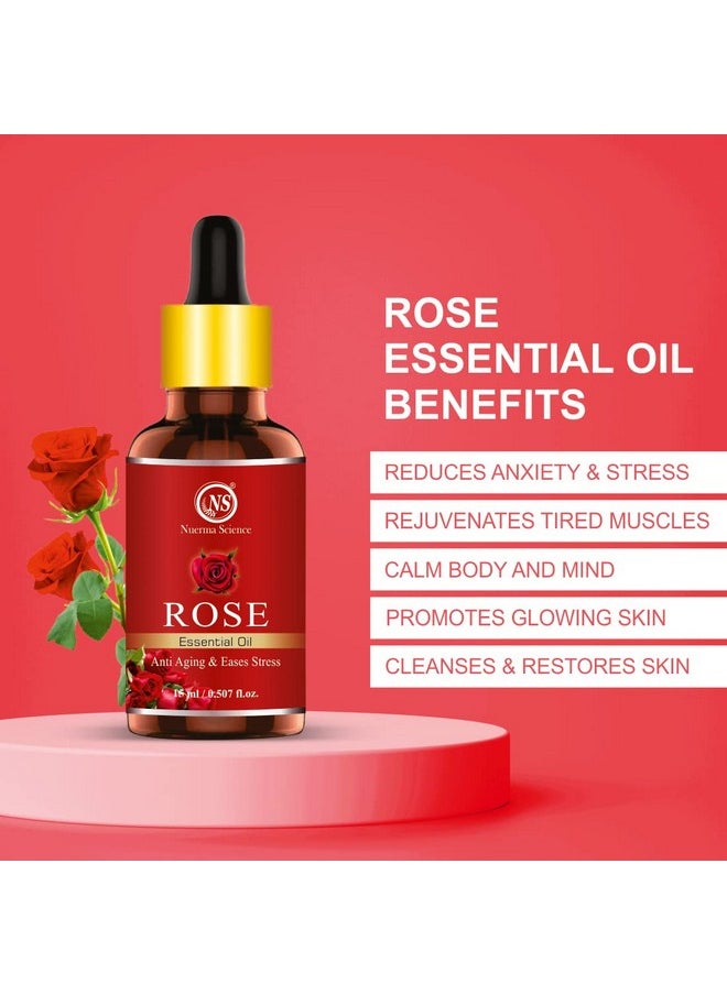Nuerma Science Tea Tree, Rosemary, Argan, Rose, Lavender Essential Oils - Set Of 5 | 100% Pure & Natural Essential Oil For Hair Growth, Skin Care | Suitable For All Hair & Skin Types - 5X5Ml  - Image 2