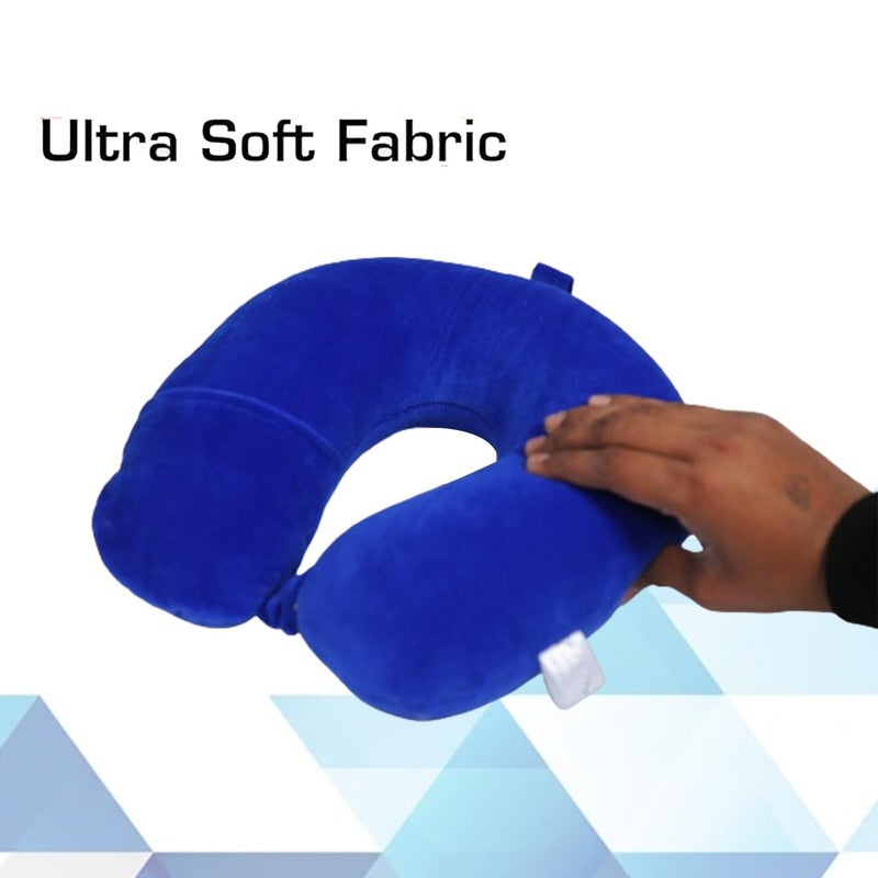 ATEVON ATEVON Premium Royal Blue Pack of Two Travel Neck Holder Pillows Comfortable Head Rest for Airplane Travel with 30Year Warranty - Image 2