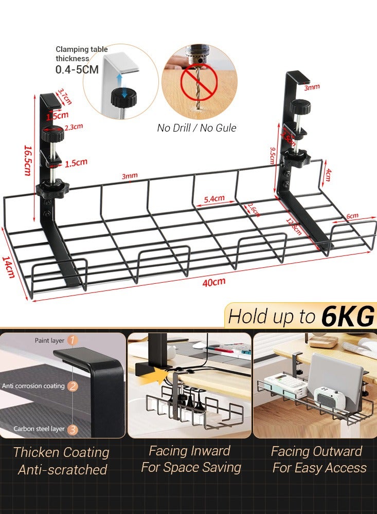 15Kg Under Desk Cable Management Wire Organizer Tray Pc Cable Manager Rack Computer Cord Socket Hold  - Image 5