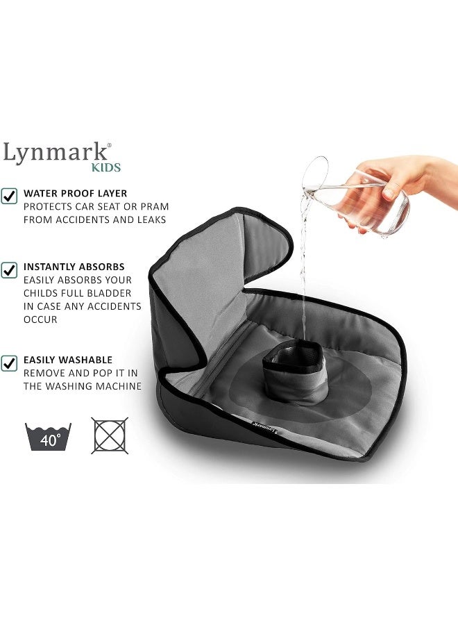 Lynmark Car Seat Protector for Potty Training | Piddle Pad Cover from Crumbs, Spillages, Nappy Leaks & Toilet Training | Fits All Carseat & Buggy, Age: 6m-4 Years Old | Keeps Seat Clean & Dry! (Grey) Pack of 2 - Image 3