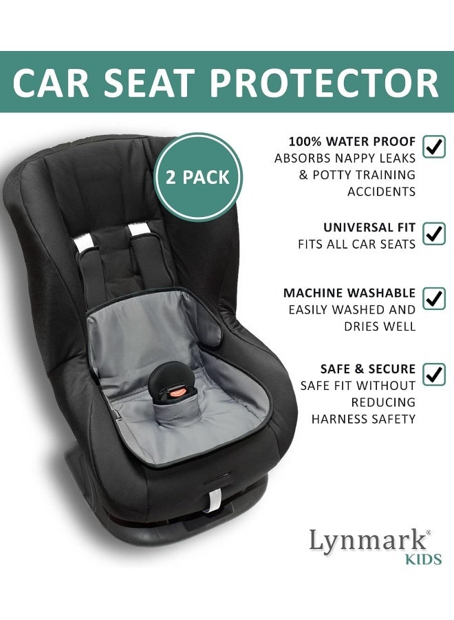 Lynmark Car Seat Protector for Potty Training | Piddle Pad Cover from Crumbs, Spillages, Nappy Leaks & Toilet Training | Fits All Carseat & Buggy, Age: 6m-4 Years Old | Keeps Seat Clean & Dry! (Grey) Pack of 2 - Image 2