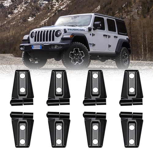 GLOBLED Door Hinge Cover Trim Exterior Accessories Door Hinges Compatible with Jeep Wrangler JK Unlimited 4Door 20072018 Black 8PCS - Image 1