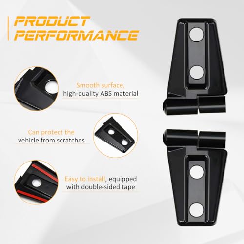 GLOBLED Door Hinge Cover Trim Exterior Accessories Door Hinges Compatible with Jeep Wrangler JK Unlimited 4Door 20072018 Black 8PCS - Image 5