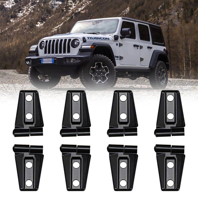 GLOBLED Door Hinge Cover Trim Exterior Accessories Door Hinges Compatible with Jeep Wrangler JK Unlimited 4Door 20072018 Black 8PCS - Image 2