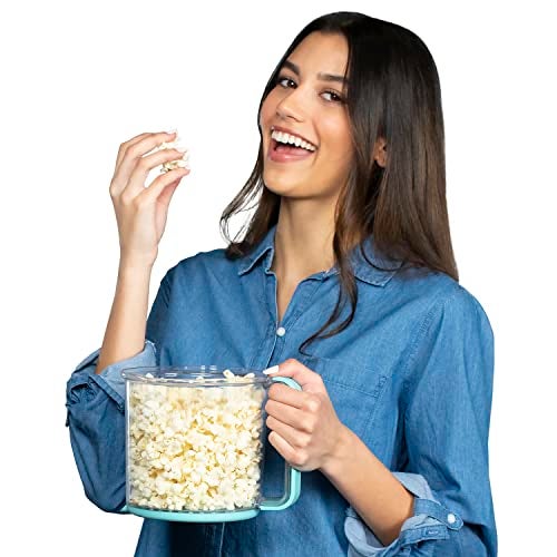 Presto! Presto 04811 PopLite My Munch Hot Air Popcorn Popper - Personal Sized, Built-In Serving Bowl, Compact Design, 8 Cups, Blue - Image 2