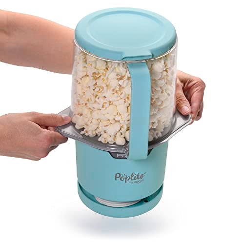 Presto! Presto 04811 PopLite My Munch Hot Air Popcorn Popper - Personal Sized, Built-In Serving Bowl, Compact Design, 8 Cups, Blue - Image 4