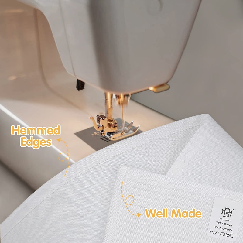 BRILLMAX 6 Pack White Tablecloths 60 x 102 Inch for 6ft Rectangle Tables - 150 GSM Polyester Fabric, 15" Standard Drop, Water, Stain & Wrinkle Resistant Cloth Cover for Wedding Banquet Dining Buffet - Image 4