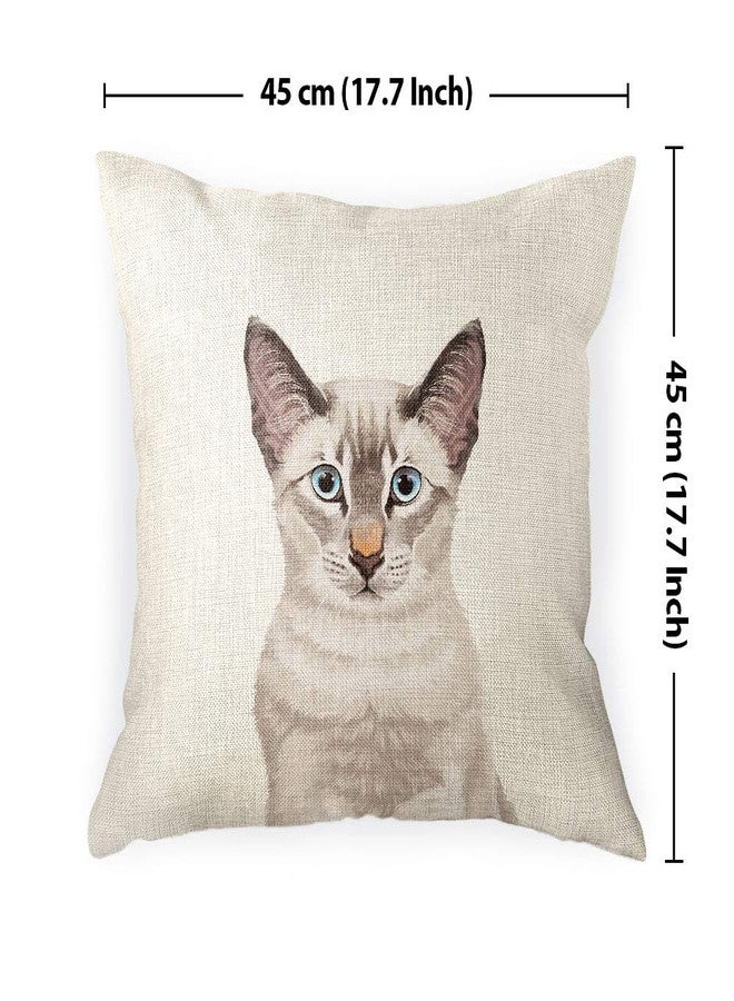WIRESTER Sofa Pillow Case, Decorative Throw Pillow Cushion Cover for Home Office 18 x 18 Inch, Cute Lynx Point Lilac Siamese Cat - Image 4