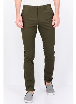 Jules Men Slim Fit Solid Stretchable Chino Pants, Army Green  - Image 1