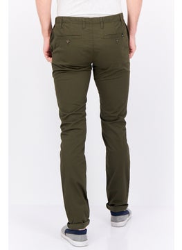 Jules Men Slim Fit Solid Stretchable Chino Pants, Army Green  - Image 3
