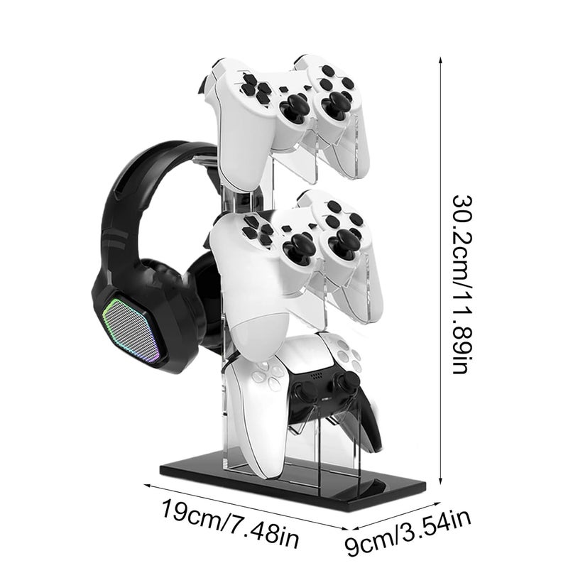 Black 3 Tier Vertical Game Console Headphone Stand Space Saving Display Shelves - Image 3